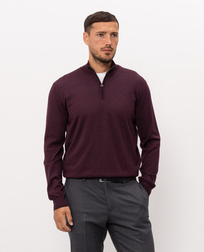 Stefano Ricci Burgundy wool, silk and cashmere jumper KE08004L01E26374