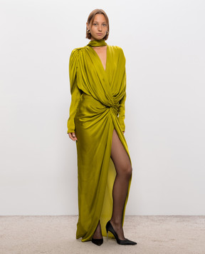 Balmain Green silk maxi dress DR0000000114