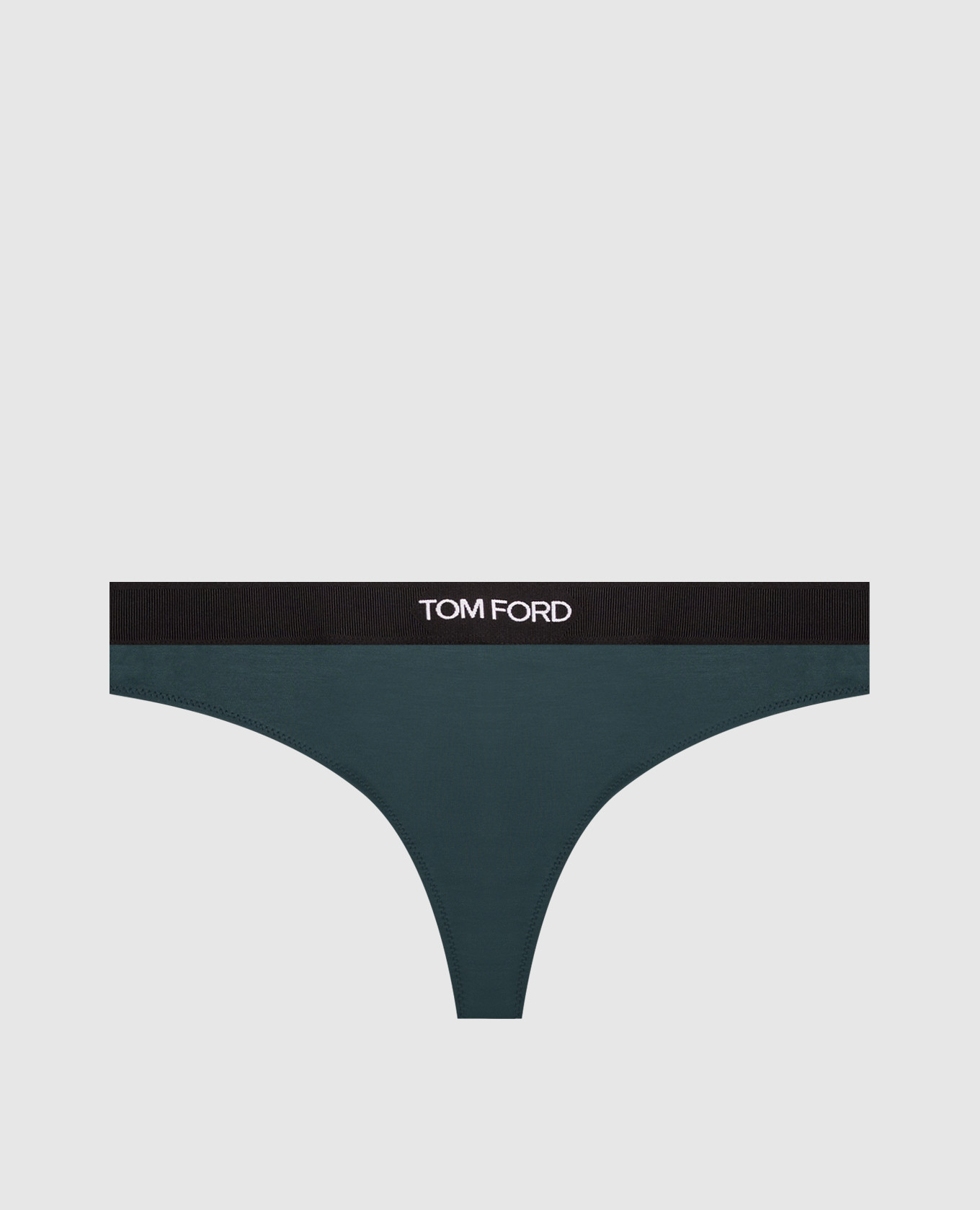 Green logo pattern thong panties
