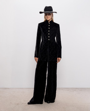 Ann Demeulemeester Yana Marsina black velvet jacket with silk B0014267FA753