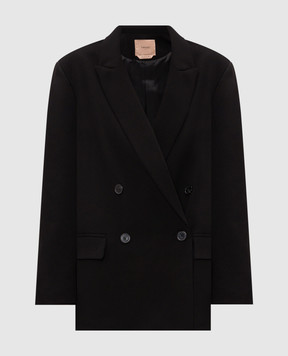 Twinset Black double-breasted jacket 262TF2010
