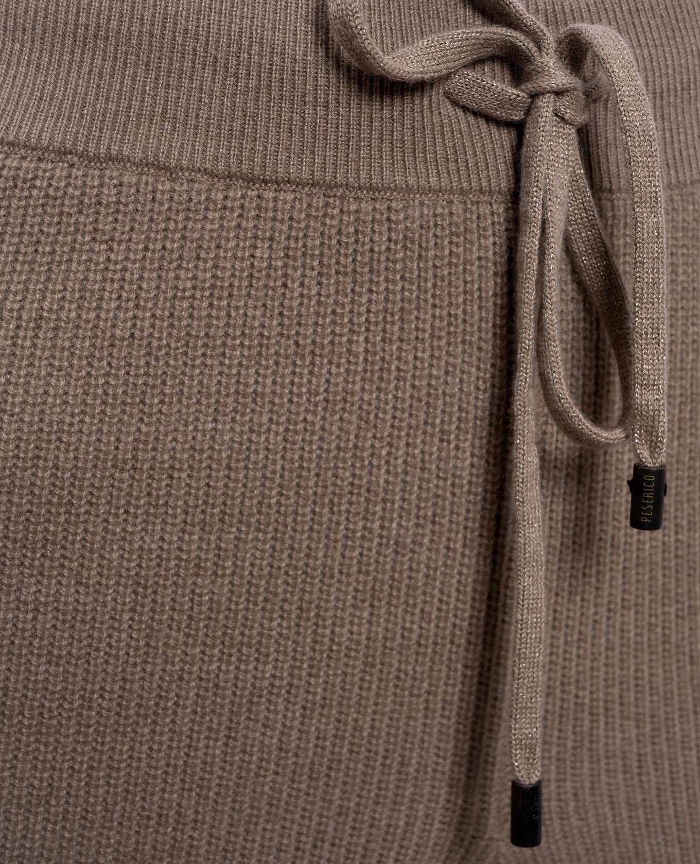 Brown wool, silk and cashmere joggers Peserico 5