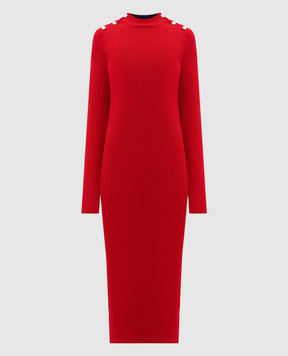 Max Mara Sportmax Red GARIBO ribbed wool dress GARIBO