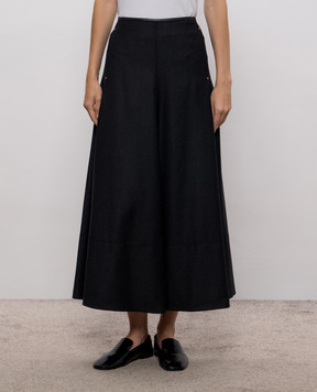 Agnona Gray wool midi skirt TG1206XU1142