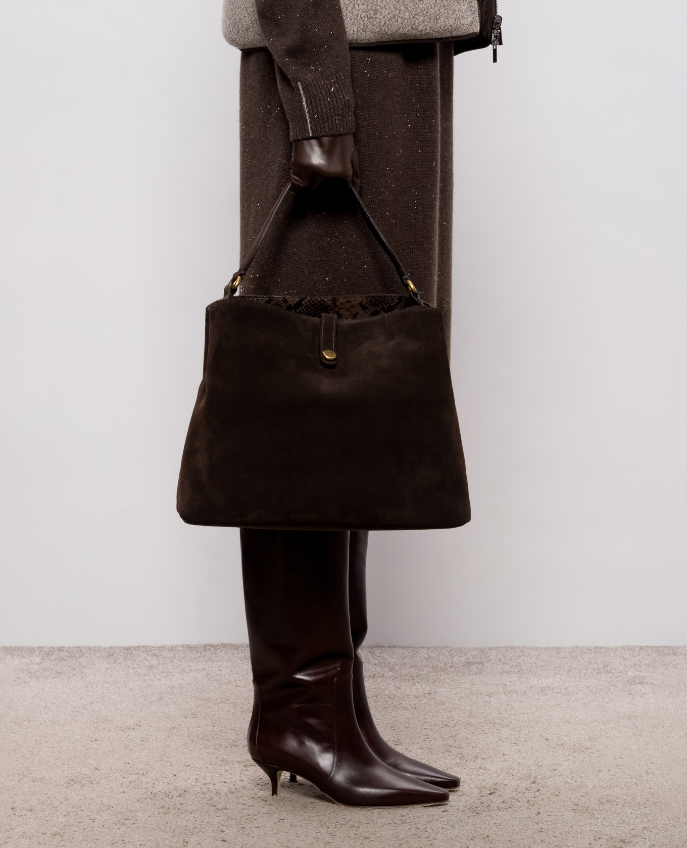 Brown suede bag FIONA Gianni Chiarini 2