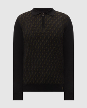 Stefano Ricci Black wool, silk and cashmere patterned jumper KE08021P30E26371