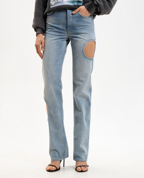 Off-White Blue jeans with figure-hugging cutouts 2YA06ES26DEN001