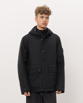 Stone Island Blue jacket with wool L2S154100018S0F24