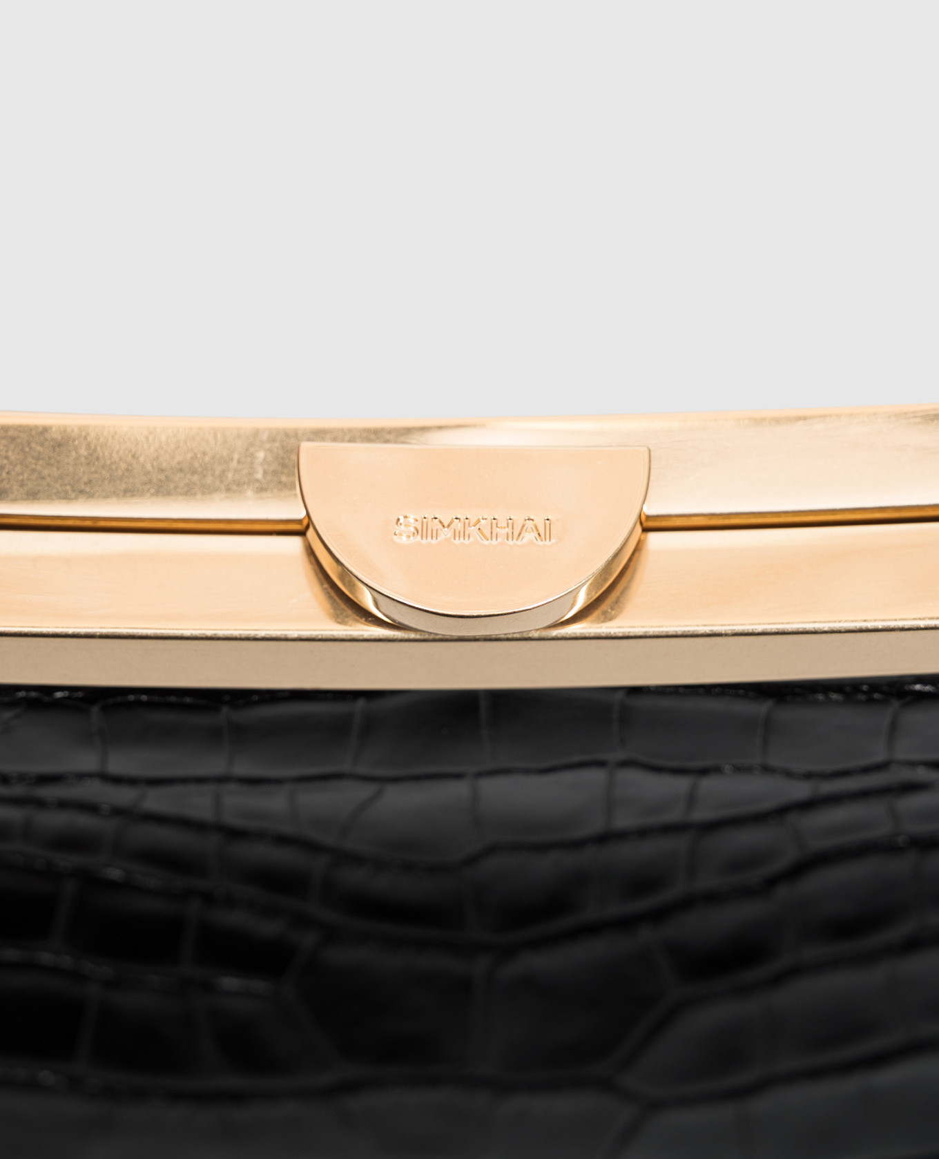 Solange black leather clutch Simkhai 4