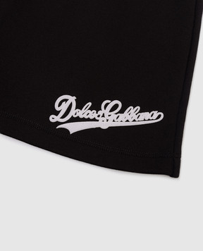 Dolce&Gabbana Children's black skirt with textured logo L5JIC1G7PWH56