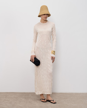 Toteme Beige midi dress with a harvester effect 262WRD0326YA0244