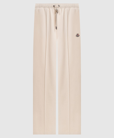Beige sweatpants with logo