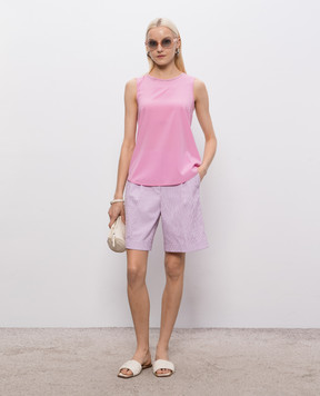 Peserico Pink silk top with monil chain S08893D07325