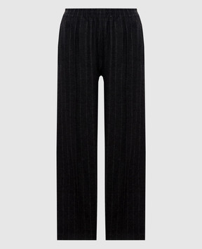 Brunello Cucinelli Dark gray striped wool pants MG576B2V99