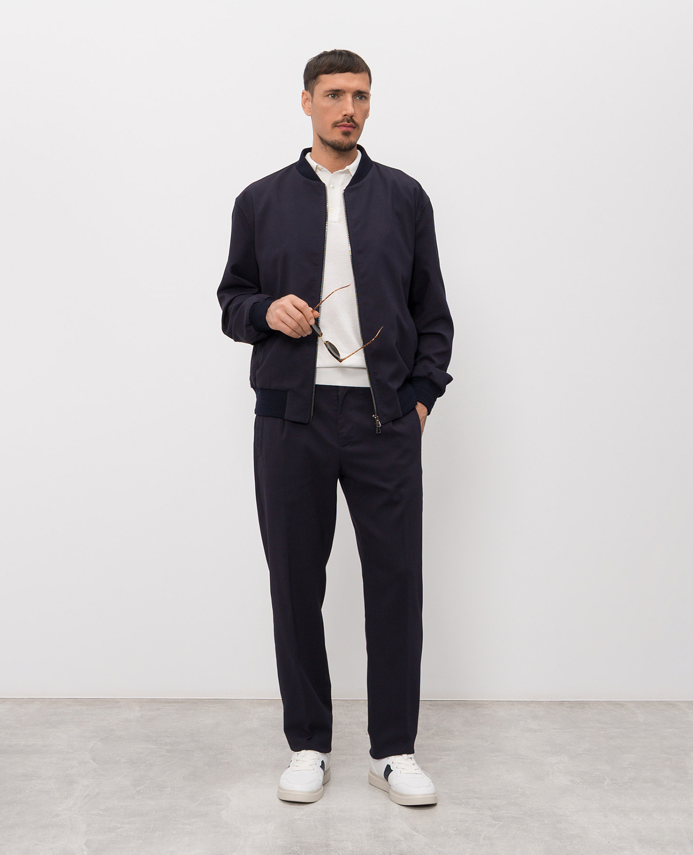 

White polo shirt with embroidered emblem ISAIA