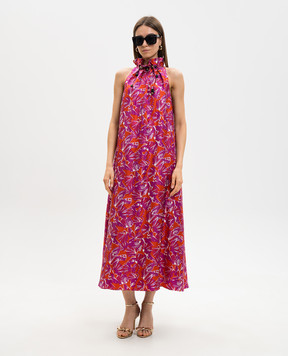 Max Mara Purple printed silk dress MXMCARTONE