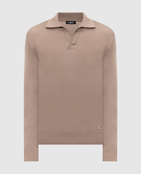 Stefano Ricci Brown silk polo shirt KL66001PSBL26101