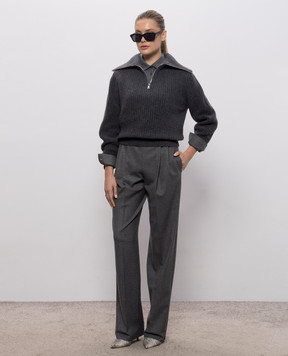 Max Mara ALIBI grey cashmere pants MXMALIBI