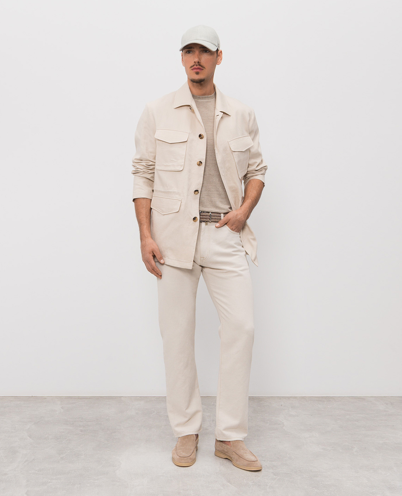 Beige linen jacket Agnona 2