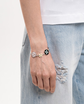 Off-White Silver Button Arrow Chain Bracelet OWOA134S26MET001