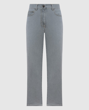 Peserico Grey jeans with logo plate A04525L75Q04953