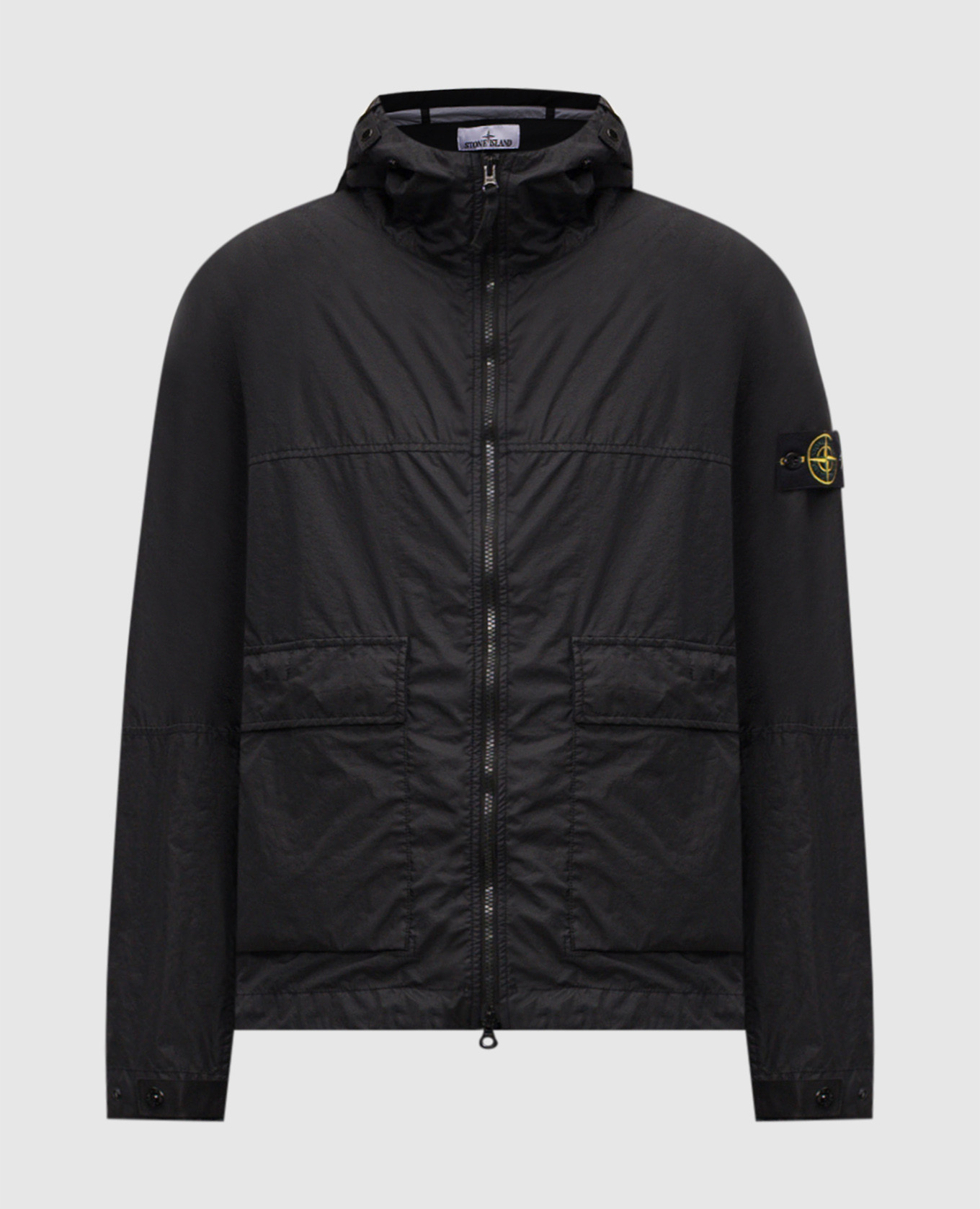 Black jacket with logo patch