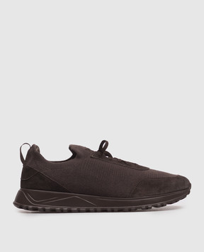 Enrico Mandelli Brown combination sneakers 0ELITE6250