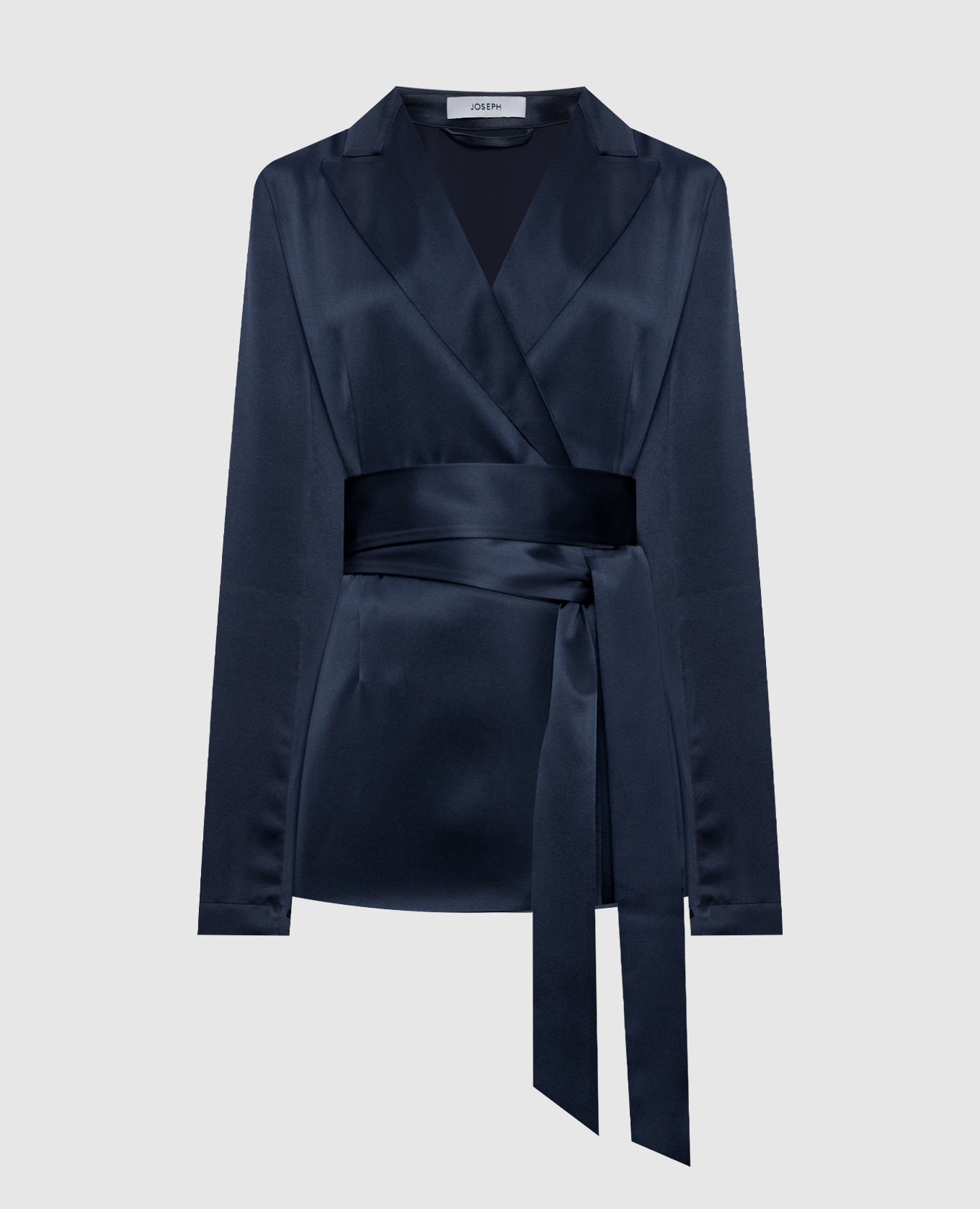 Archer blue double-breasted silk jacket