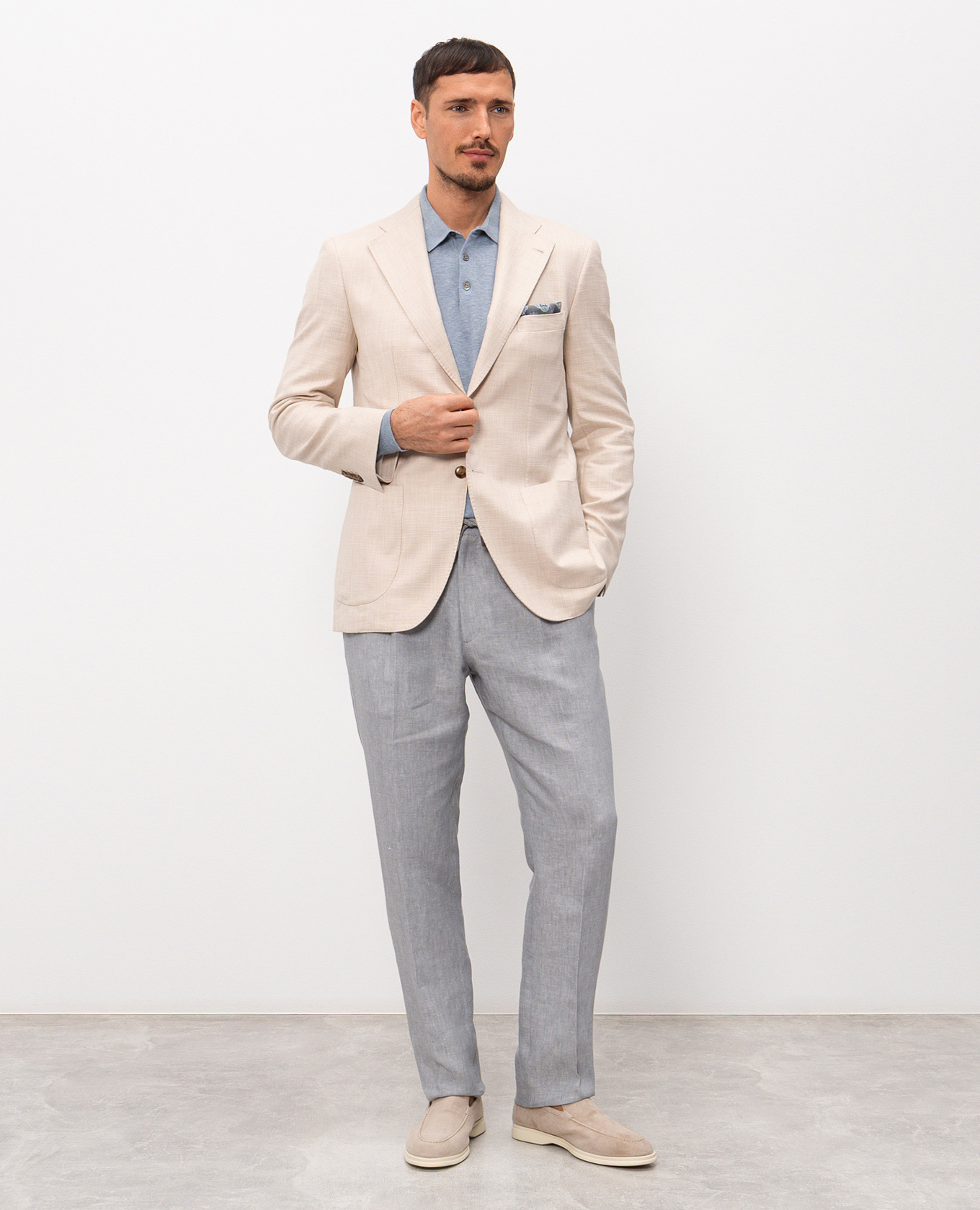 

Gray linen pants Pini Parma, Grey