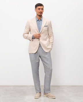 Pini Parma Beige jacket with silk JABEIGELP