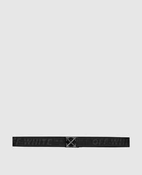 Off-White Black belt with logo pattern OMRB14LC99FAB001