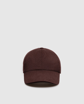 Peserico Burgundy wool and cashmere cap R76061C006717