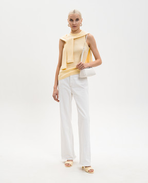 LISA YANG Amya yellow ribbed cashmere top 2026048