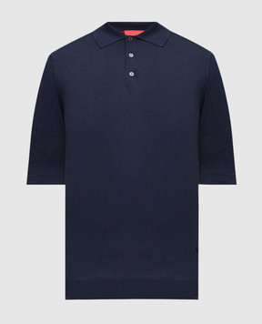 ISAIA Blue silk polo shirt MG8262Y0470