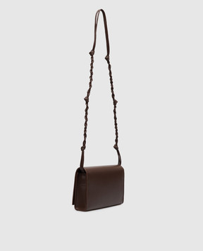 Jil Sander Brown leather bag with logo print J10VL0023P4841