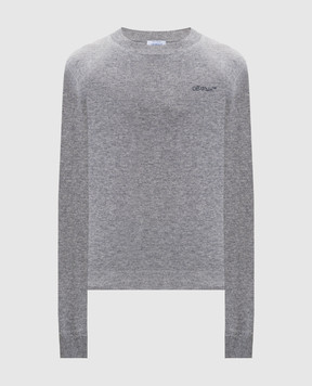 Off-White Grey melange cashmere jumper 44MHE20OF5K001