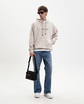 Off-White Beige hoodie with embroidery 44MBB085S26F004