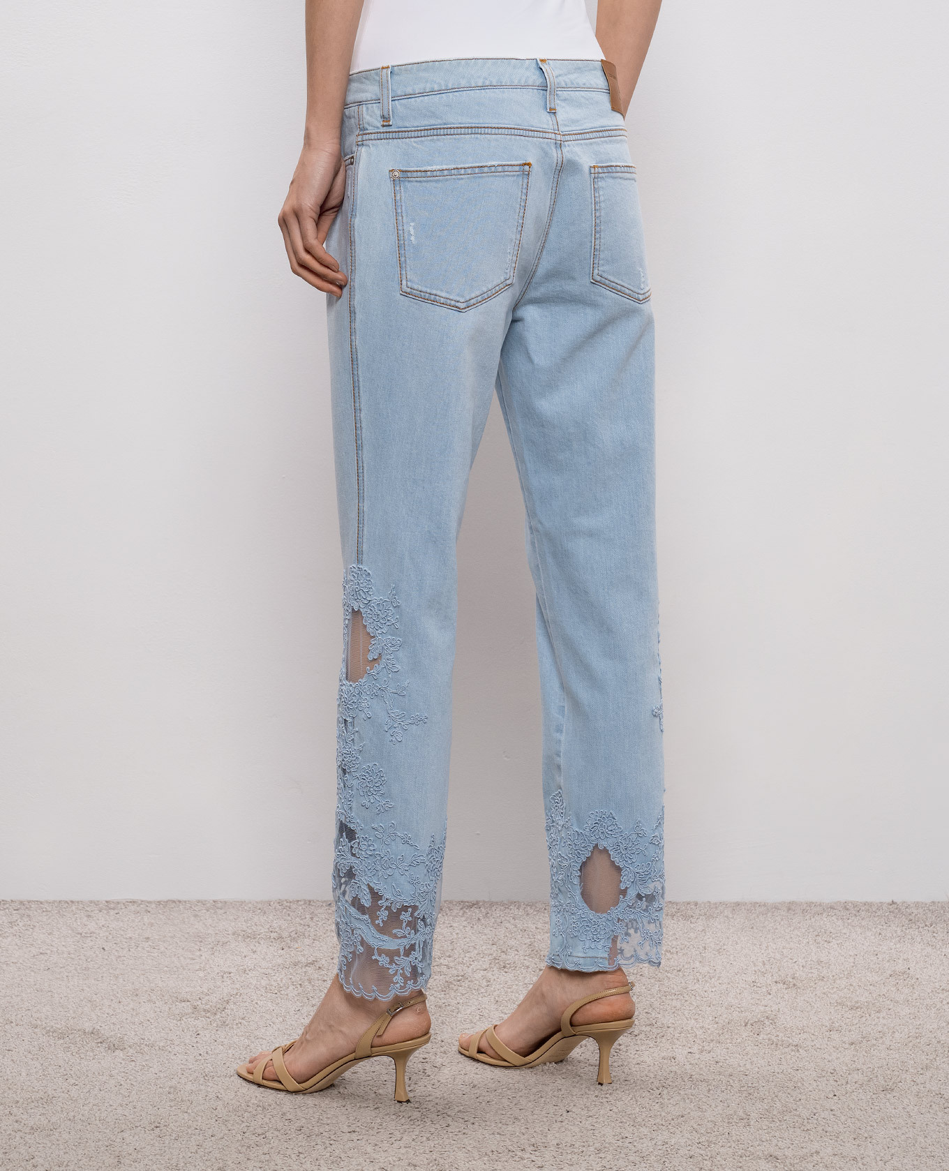 Blue jeans with lace Ermanno Scervino 4