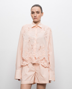 Ermanno Scervino Pink blouse with lace D482K747APYET