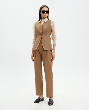 Marco Pescarolo Brown wool and silk pants ZEZAD5314