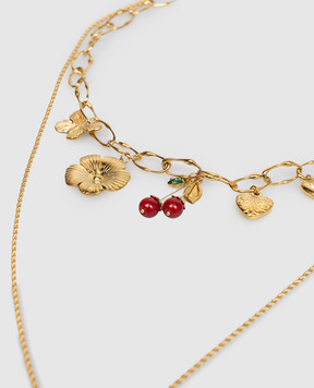Twinset Golden necklace with two chains and pendants 261TO5451
