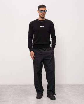 Maison Margiela MM6 Black sweater with inside-out wool SH0HL0017M13037