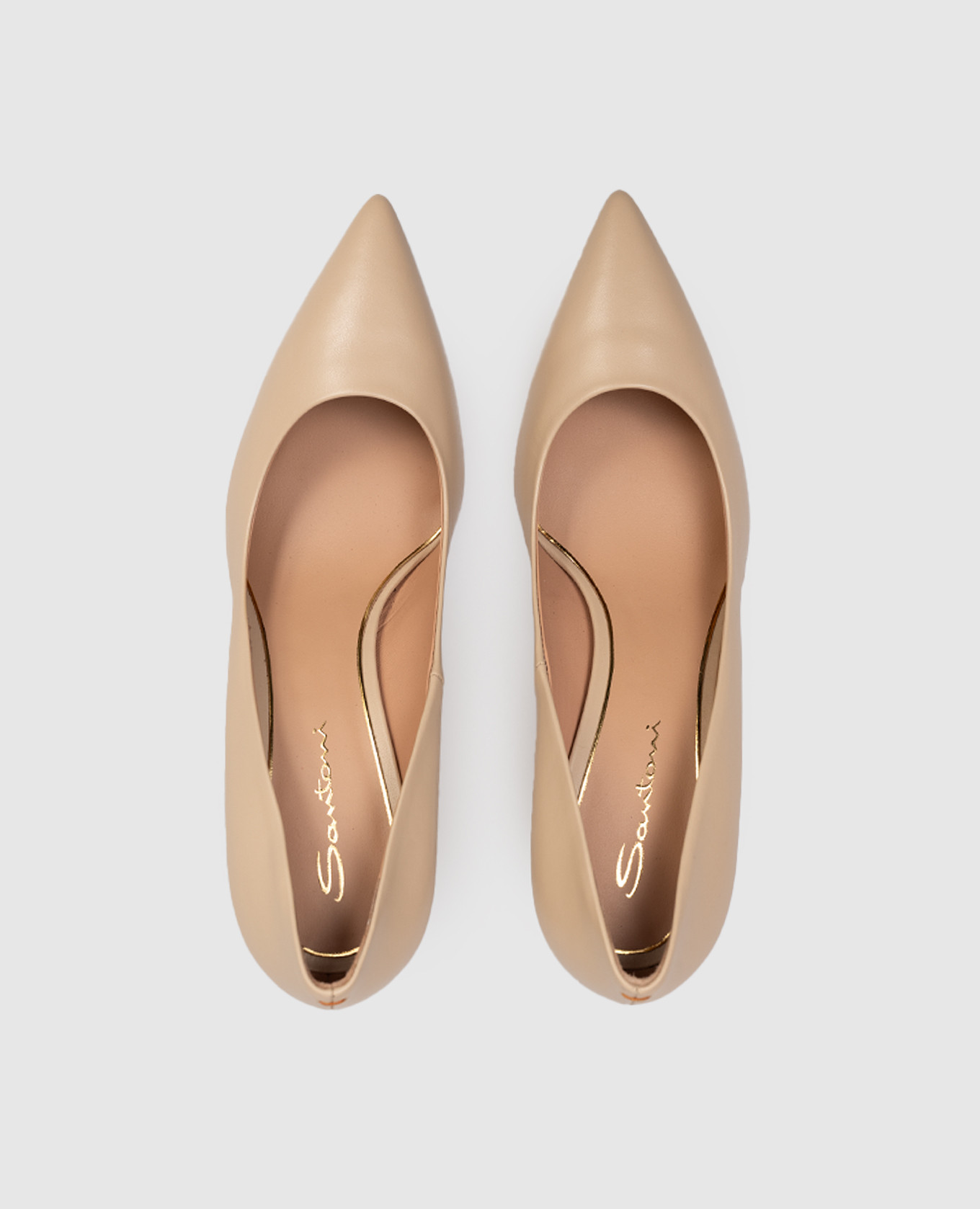 Beige leather shoes Santoni 4