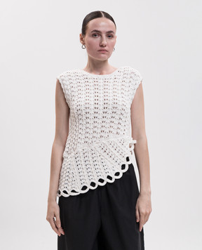 Loulou de Saison SAEZ openwork top in ivory color SAEZ