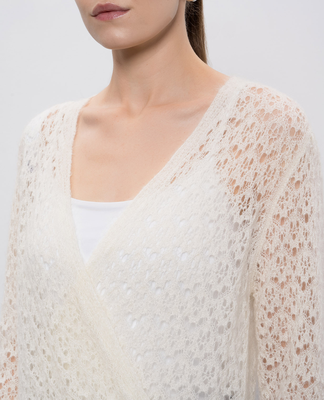 White openwork sweater with wool Twinset 5