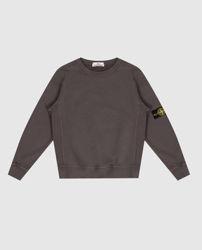 Stone Island Children's gray sweatshirt with logo patch L2S166100001S0A201012