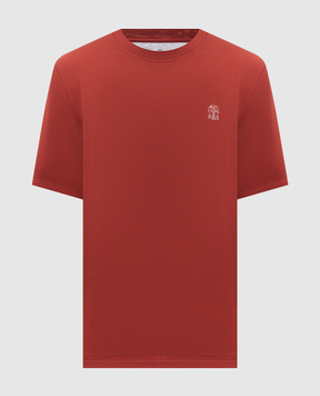 Brunello Cucinelli Terracotta t-shirt with logo print M0B138440