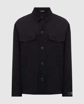 Balmain Black shirt-style wool jacket HH1TH891WD69