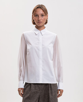 Peserico White shirt with a monil chain E06996B8928