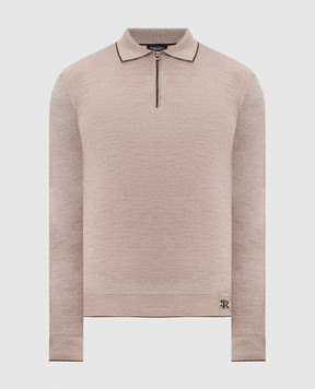 Stefano Ricci Beige wool, silk and cashmere polo shirt KE08004P30E26374
